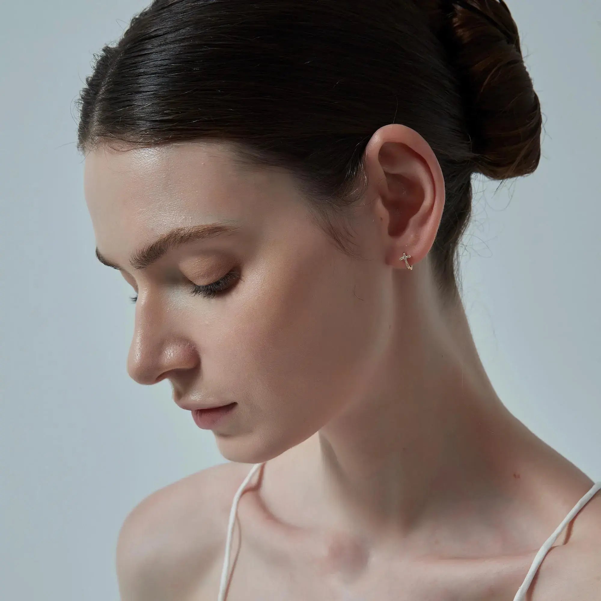 Small Cross Hoop Earrings