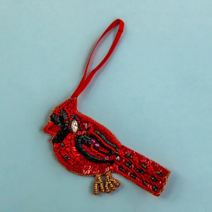 Cardinal Beaded Ornament