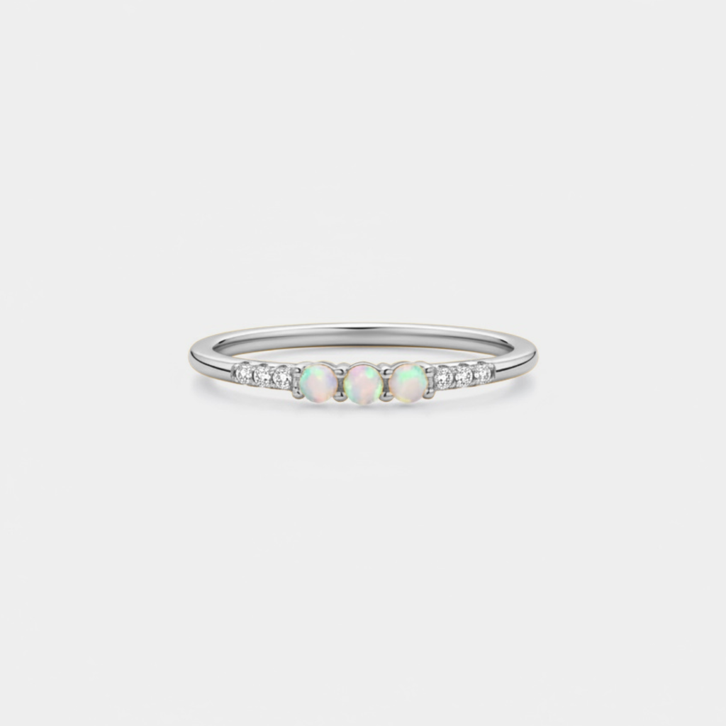 Dainty Triple Opal Ring
