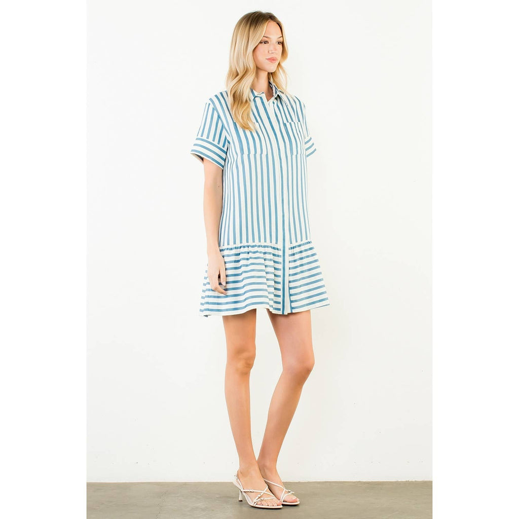 Teagan Striped Tiered Dress