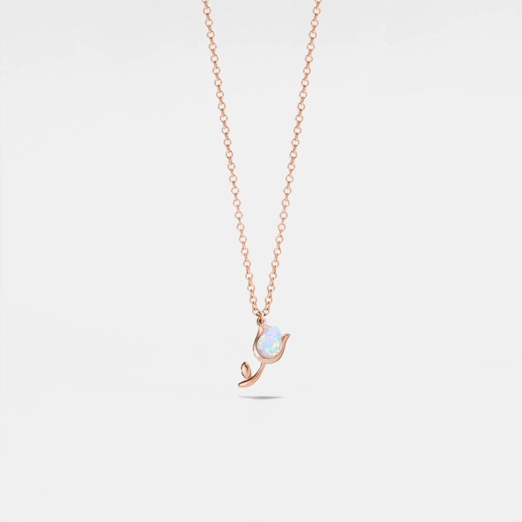 Tiny Opal Tulip Necklace