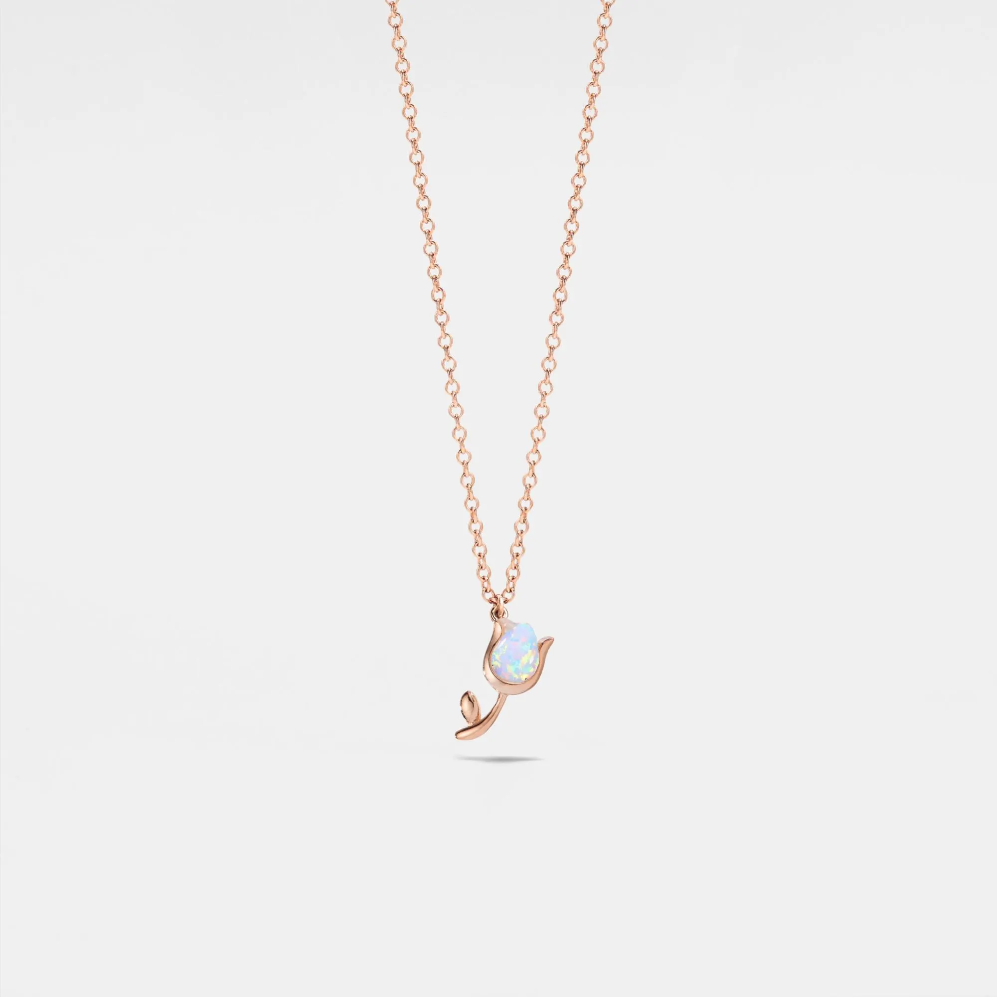 Tiny Opal Tulip Necklace