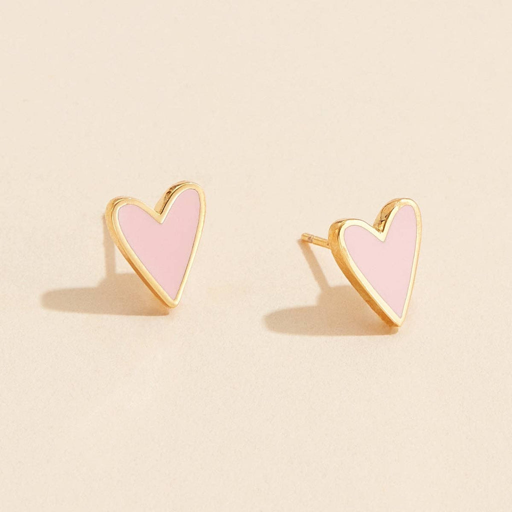 18K Gold-Dip Heart Stud Earrings