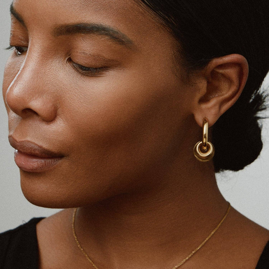 2-Tone Double Hoop Earrings