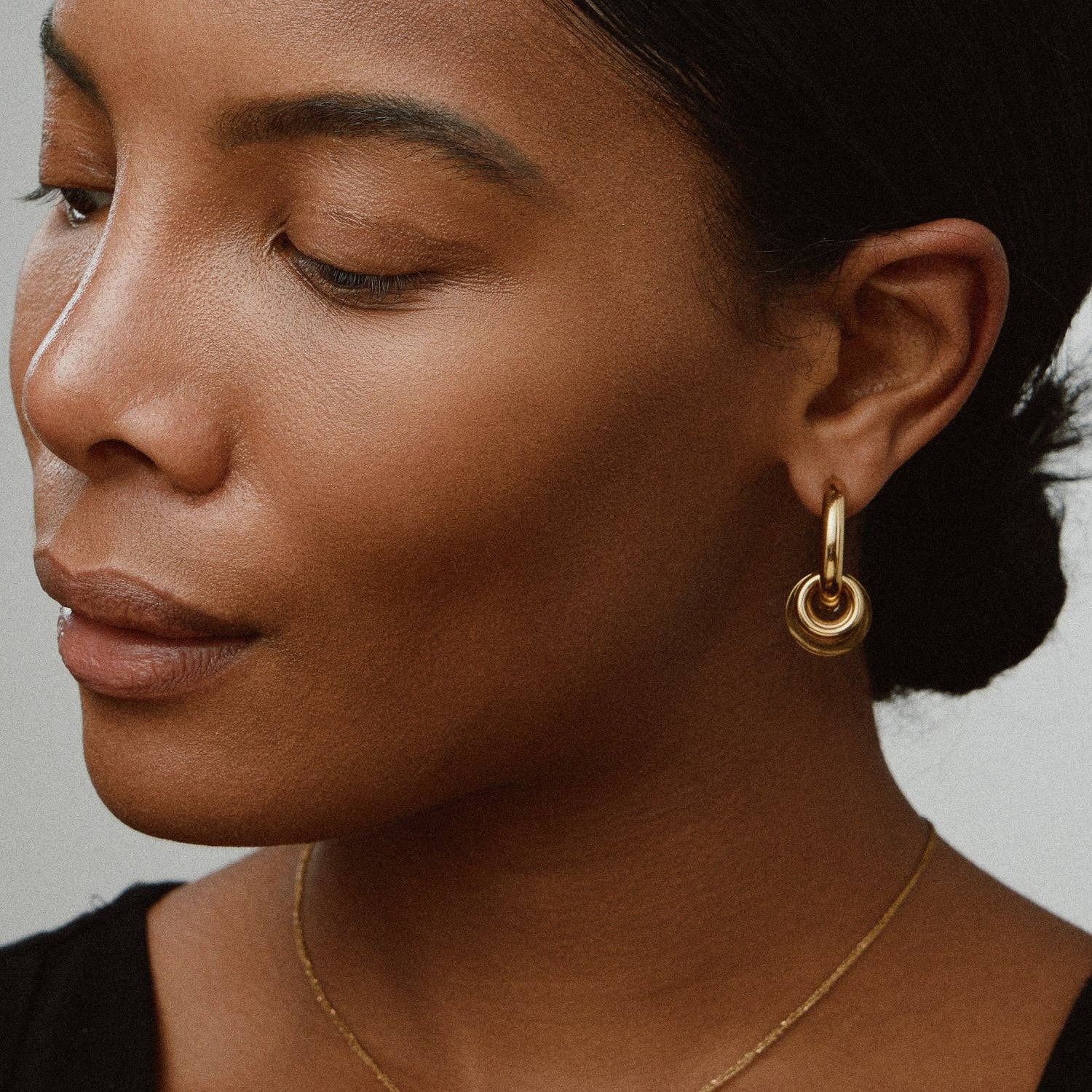 2-Tone Double Hoop Earrings