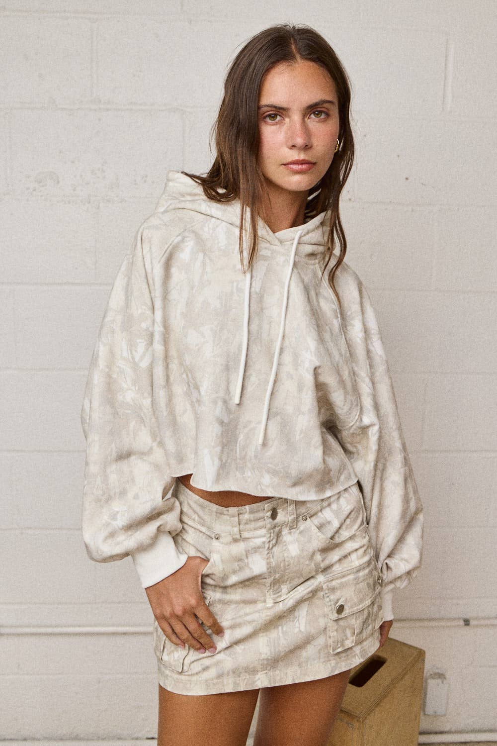 Blend-In Cropped Hooded Sweatshirt
