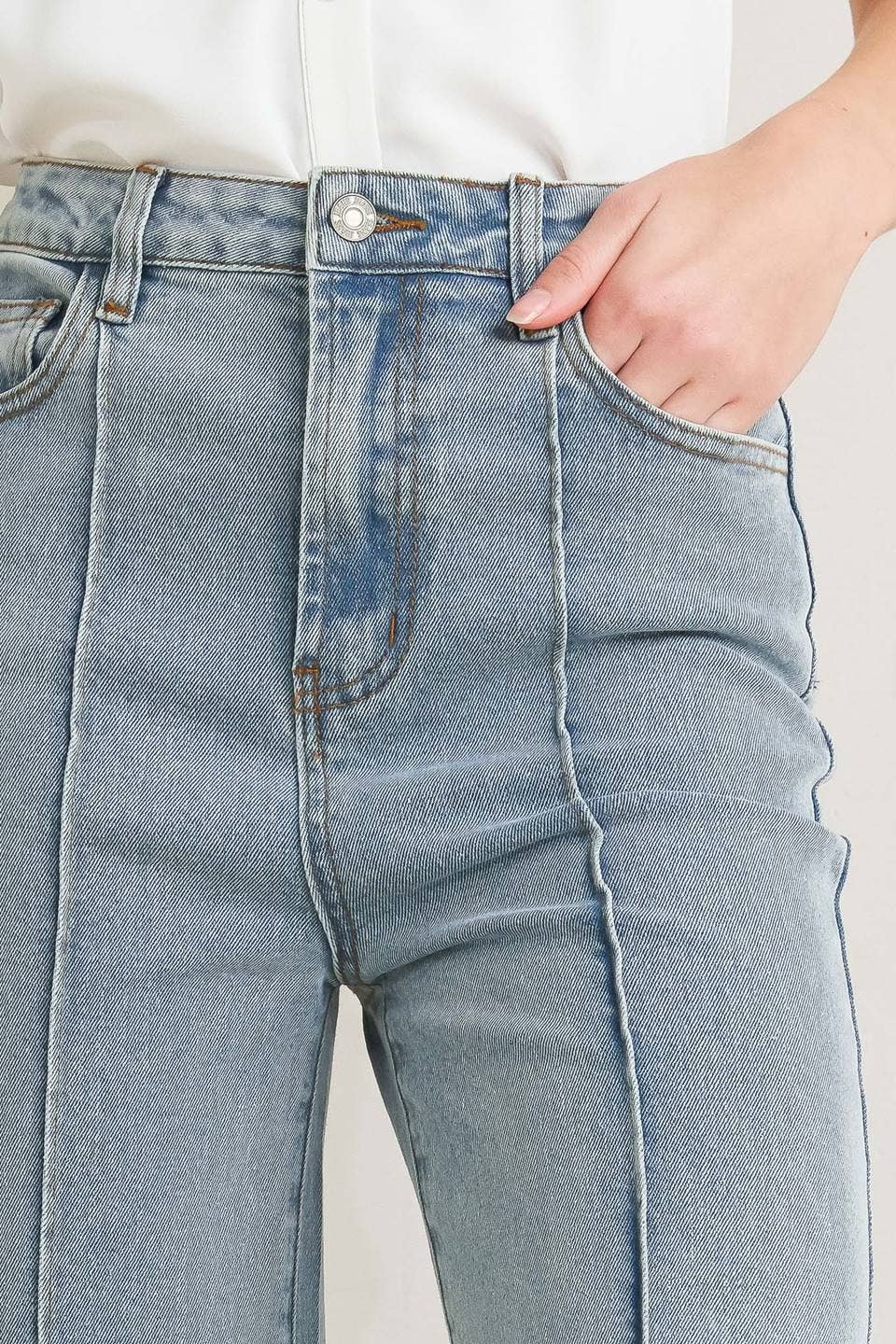 Ronnie Pinstripe Wide Leg Jeans