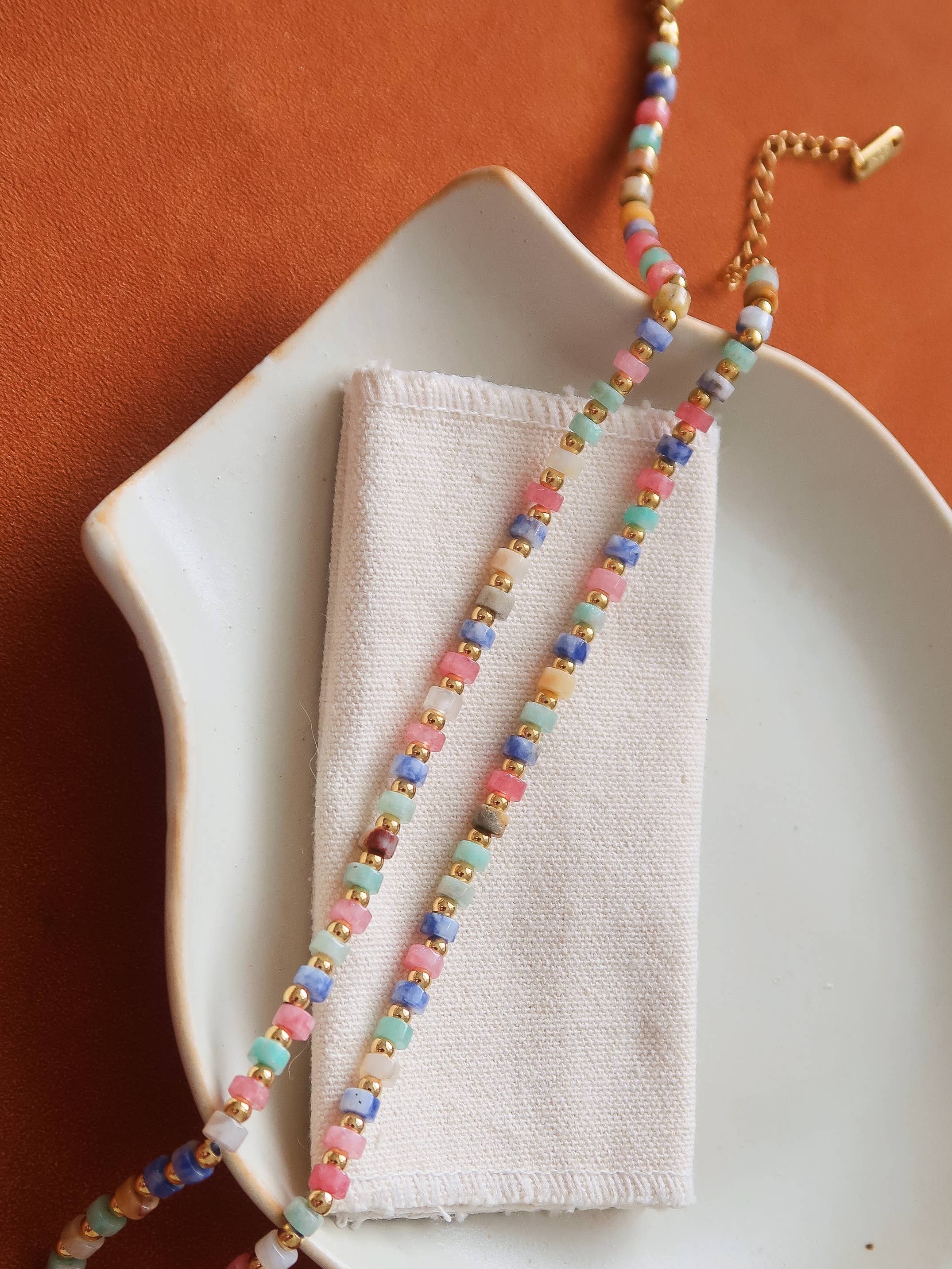 Lila 18K Gold Boho Beaded Necklace