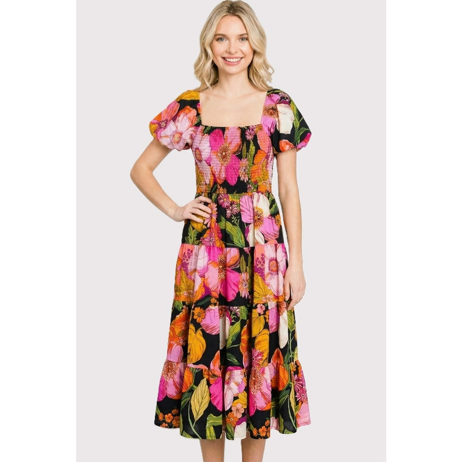 Jayden Floral Smocked Midi Dress