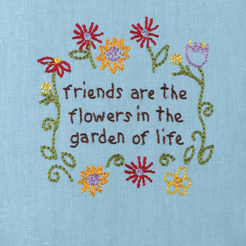 Friends Are The Flowers Embroidered Kitchen Towel