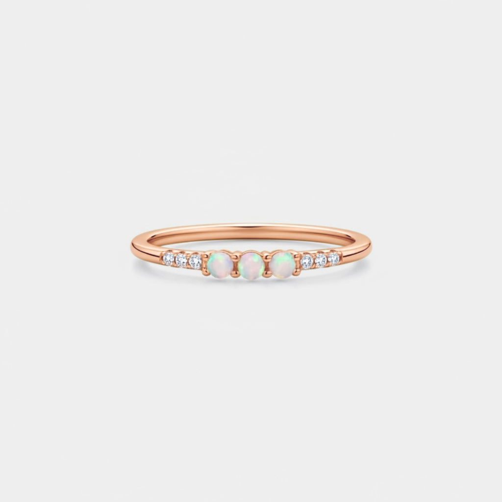 Dainty Triple Opal Ring