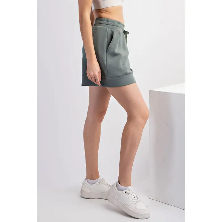 Sage Pleated Lounge Shorts