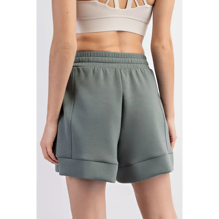Sage Pleated Lounge Shorts